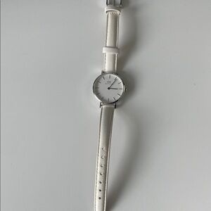 Daniel Wellington White Leather Strap Watch